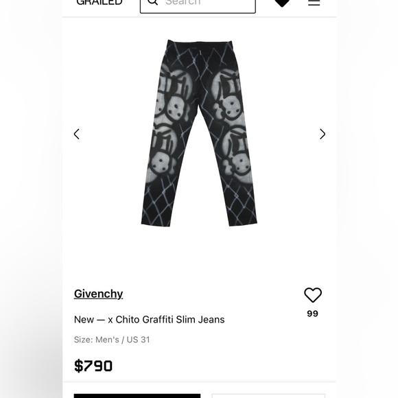 Archive Designer Great condition Givenchy x Chito dog print denim - Picture 4 of 6